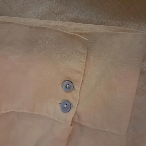 Chico's Yellow Plus Size Women's 100% Linen Button-Up Shirt l Size 3 - Picture 6 of 8